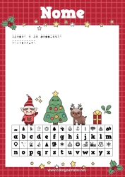 Disegno gratuito Albero di Natale Missione dell'Elf di Natale Attività per Bambini Messaggio codificato