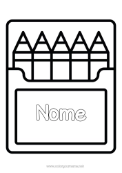 Desenho para personalizar Lápis de Cor Desenhos para colorir fáceis Lápis Materiais Escolares