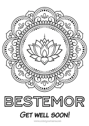 Gratis fargelegging Blomster Rolig og zen Lotusblomst