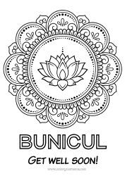 Pagină de colorat gratuită Flori Liniștit și zen Floarea de lotus