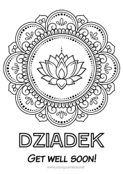 Kolorowanka za darmo Kwiaty Spokojny i zen Kwiat lotosu