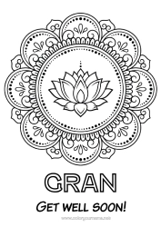 Free colouring Flowers Calm and zen Lotus Flower