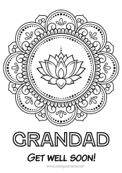 Free colouring Flowers Calm and zen Lotus Flower