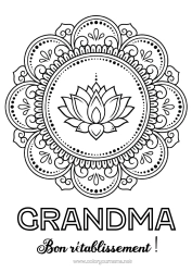 Free coloring Flowers Calm and zen Lotus Flower