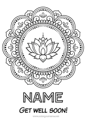 Colouring to customise Flowers Calm And Zen Lotus Flower