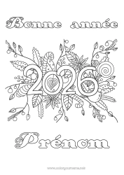 Dessin gratuit Fleurs Bonne année Message 