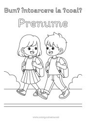 Pagină de colorat personalizată Ghiozdan Întoarcerea la școală 