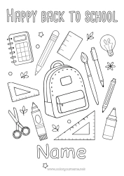 Free coloring Pencil Schoolbag Back to School 