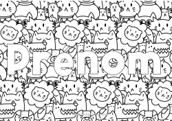 Dessin gratuit Loup Chat Lion Cochon Animal Nom décoré Chiens et chats Animaux de la ferme Animaux sauvages d'Afrique Animaux de la forêt Fond décoratif