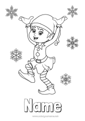 Free colouring Christmas Elves Christmas Elf colouring pages
