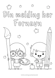 Gratis fargelegging Kunst Barn Pensel Fargeblyant Skoleutstyr Maling Heftomslag