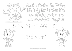 Coloriage à personnaliser Enfant Activités enfants Alphabet Livre Lecture Lettre de l'alphabet