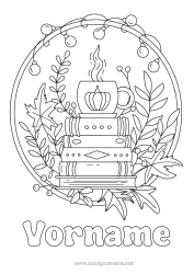 Kostenlose Zeichnung Kürbis Herbst Kaffee Tee Getränk Buch Lesen