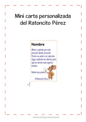 Colorear para personalizar Diente de leche Ratoncito Pérez Correo del Ratoncito Pérez