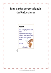 Desenho para personalizar Dente de leite Ratinho Correspondência do Ratinho