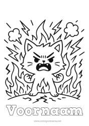 Gratis tekening Kat Dier Chagrijnig Honden en katten Emoties Woede