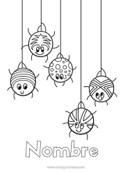 Colorear gratis Araña Animales Dibujos fáciles para colorear Insectos Telaraña