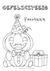 Kleurplaat aanpassen Pompoen Cadeaus Verjaardag Jack O'Lantern Hoed Verjaardag (Frans) Bericht