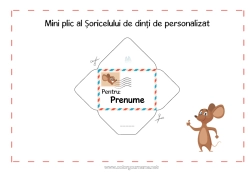 Pagină de colorat personalizată Dinți de lapte Micuța Șoarece Scrisoarea Micului Șoarece Plic Plic de imprimat