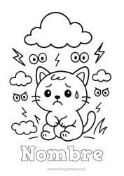 Colorear gratis Cat Animales Dibujos fáciles para colorear Perros y gatos Emociones Miedo