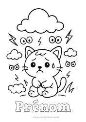 Coloriage à personnaliser Chat Animal Coloriages faciles Chiens et chats émotions Peur