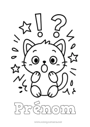 Coloriage à personnaliser Chat Animal Cerise Fruits Chiens et chats émotions