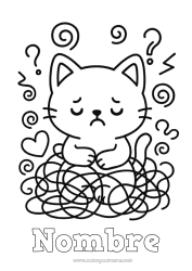 Colorear gratis Cat Animales Dibujos fáciles para colorear Perros y gatos Emociones