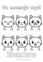 Colorear gratis Cat Actividades para niños Animales Dibujos fáciles para colorear Perros y gatos Emociones Ira Tristeza Alegría Serenidad Sorpresa