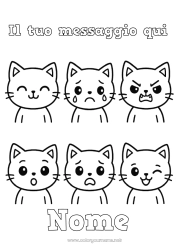 Colorare per personalizzare Gatto Attività per Bambini Animale Disegni da colorare facili CanI e gatti Emozioni Rabbia Tristezza Gioia Serenità Sorpresa