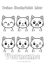 Kostenlose Zeichnung Katze Kinderaktivitäten Tier Einfache Ausmalbilder Hunde und Katzen Emotionen Wut Traurigkeit Freude Gelassenheit Überraschung