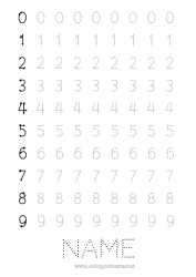 Coloring to customize Number Connect the dots Trace and color Six Two Three Four One Five Preschool graphic design sheet