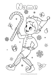 Colouring to customise Christmas Elves Christmas Elf Colouring Pages