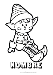 Dibujo libre Elfos de navidad Dibujos de Elfos para colorear Dibujos fáciles para colorear