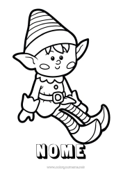 Disegno gratuito Elfo di Natale Pagine da colorare degli elfi Disegni da colorare facili