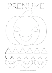 Pagină de colorat personalizată Liliac Dovleac Jack cu lampa Activități pentru copii Puncte de conectat Desene de colorat ușoare Urmează și colorează Păsări și mamifere zburătoare Fișă de grafică pentru grădiniță
