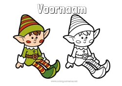Gratis tekening Kerstelf Elfjes kleurplaten Eenvoudige kleurplaten Kleuren met Model