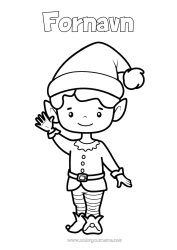 Gratis tegning Julealver Fargelegging av nisser Enkle fargelegginger