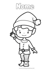 Colorazione gratuita Elfo di Natale Pagine da colorare degli elfi Disegni da colorare facili