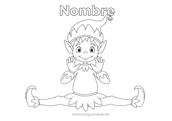 Colorear gratis Elfos de navidad Dibujos de Elfos para colorear