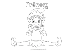 Coloriage gratuit Lutins de Noël Coloriages lutins