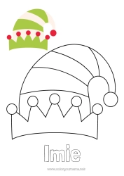 Kolorowanka do personalizacji Świąteczne skrzaty Kolorowanki dla skrzatów Łatwe kolorowanki Kolorowanie z wzorem