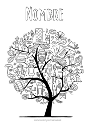 Colorear gratis Árbol Bebidas Simbolos Alemania Pretzel Cerveza Oktoberfest