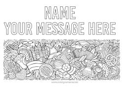 Colouring to customise Mandala Symbols Germany Pretzel Oktoberfest Sausage