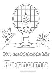 Färgläggningssida att anpassa Lugn och zen Sport Konstnärlig sport Yoga Kvinna Känslor Sinnesro