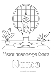 Colouring to customise Calm And Zen Sport Artistic Sports Yoga Woman Emotions Serenity