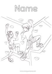 Colouring to customise Sport Girl Boy Other Sports Climbing