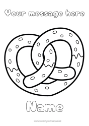 Coloring to customize Heart Food Big heart Treats Biscuits Germany Pretzel