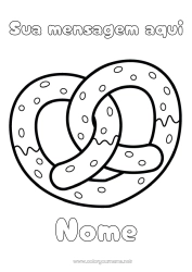 Desenho para personalizar Coração Comida Grande coração Guloseimas, doces Biscoitos Alemanha Pretzel