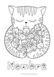 Dibujo libre Cat Animales Perros y gatos Bebé Familia de animales Bebé animal