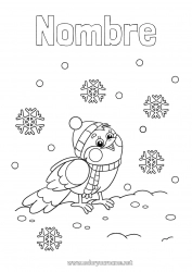 Dibujo libre Nieve Invierno Pájaro Copos de nieve Animales Aves y mamíferos voladores